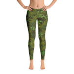 Cannabis - Weed leaf camouflage ladies' leggings - Front view. Frong Woot