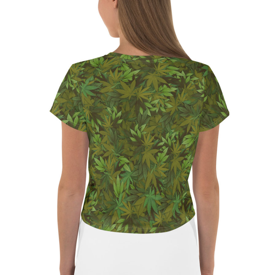 Cannabis - weed leaf camouflage crop tee - Back