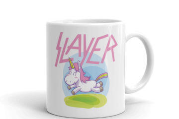 Slayer Pink Unicorn Mug. Frong Woot