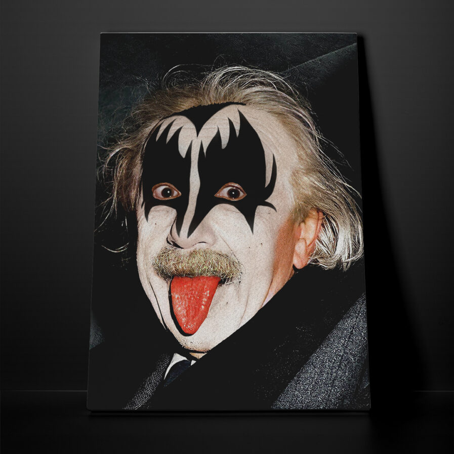 Albert Einstein canvas KISS fan