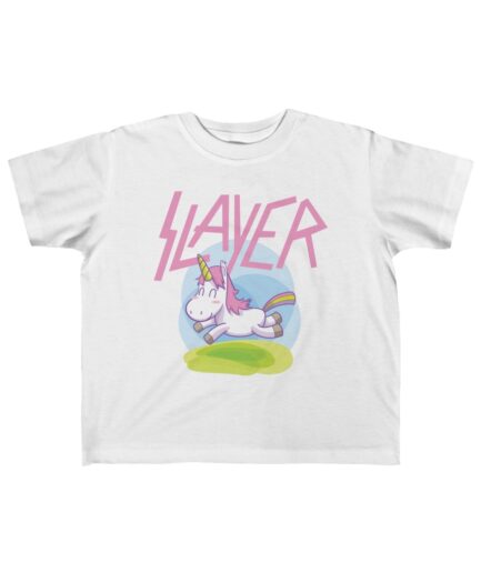 Slayer unicorn metal kids t-shirt - white