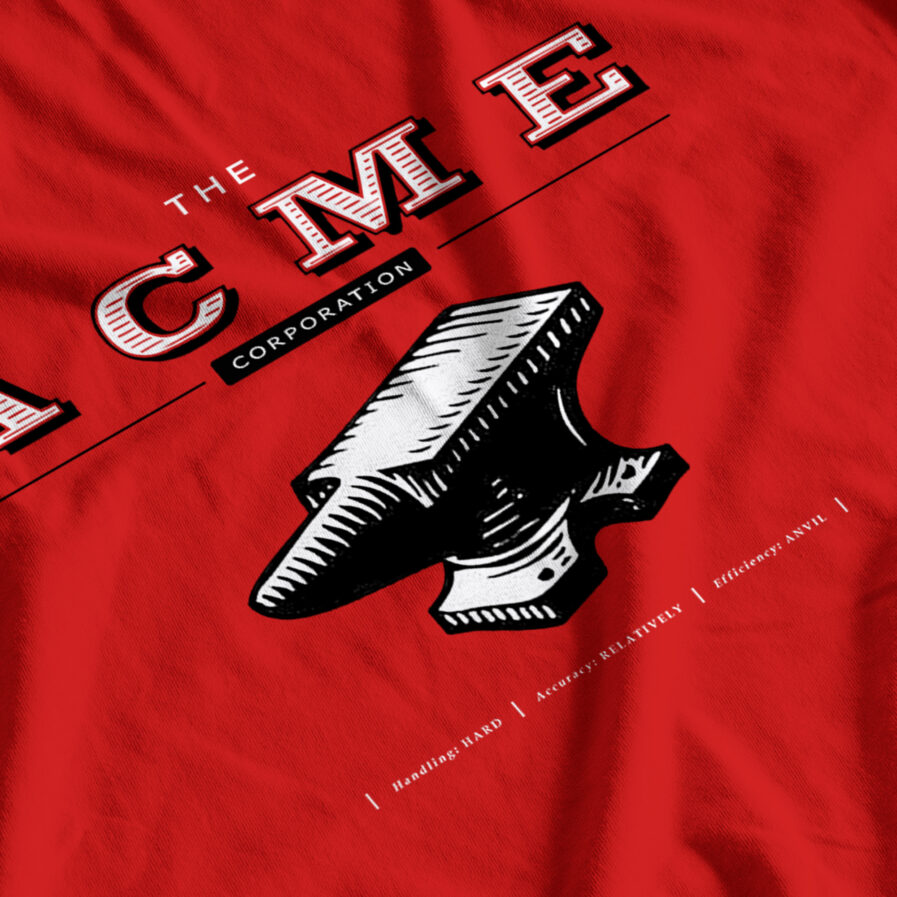 Wile. E. Coyote ACME Anvil T-shirt closeup